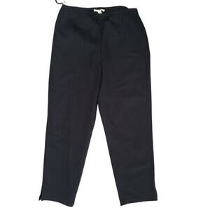 Eileen Fisher Womens Size Small Elastic Waist Dress Pants Ankle Slit Black
